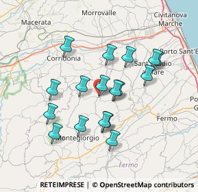 Mappa Via Lombardia, 63815 Monte San Pietrangeli FM, Italia (6.61941)