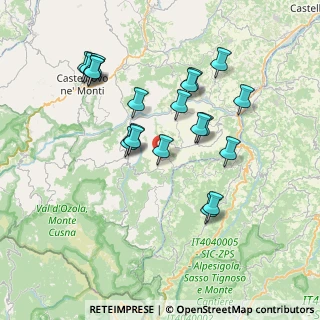 Mappa Via Ca Bagnoli di Sotto, 42010 Toano RE, Italia (7.2945)