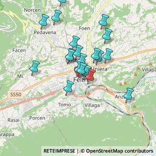 Mappa Via 31 Ottobre, 32032 Feltre BL, Italia (1.6115)