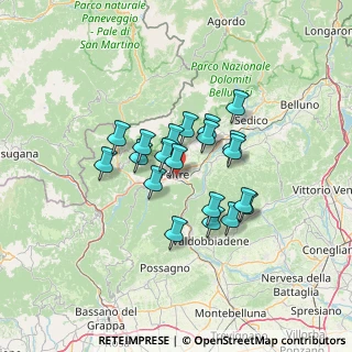 Mappa Area Altanon, 32032 Feltre BL, Italia (9.9275)
