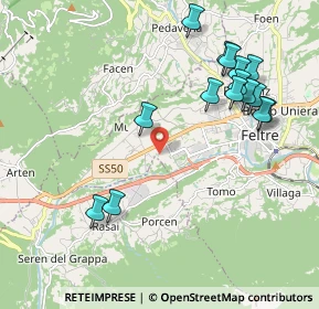 Mappa Via dei Pascoli, 32030 Seren del Grappa BL, Italia (2.188)