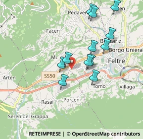 Mappa Via dei Pascoli, 32030 Seren del Grappa BL, Italia (1.67667)