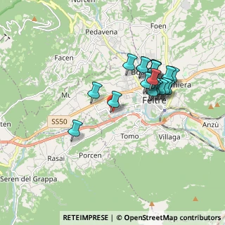 Mappa Via Cavalieri di Vittorio Veneto, 32032 Feltre BL, Italia (1.5955)