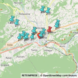 Mappa Via Monte Pelmo, 32032 Feltre BL, Italia (1.72813)