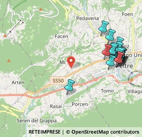 Mappa Via Scuole, 32032 Feltre BL, Italia (2.3485)