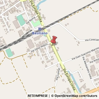 Mappa Via Europa Unita, 58, 33031 Basiliano, Udine (Friuli-Venezia Giulia)