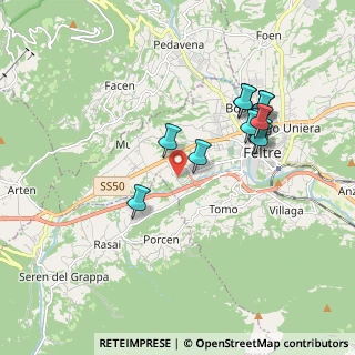 Mappa Via Brigata Bologna, 32032 Feltre BL, Italia (1.72333)