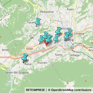 Mappa Via Brigata Bologna, 32032 Feltre BL, Italia (1.34917)