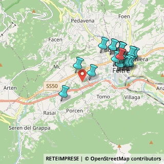Mappa Via Brigata Bologna, 32032 Feltre BL, Italia (1.9565)