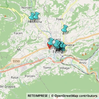 Mappa Via Peschiera, 32032 Feltre BL, Italia (1.08583)