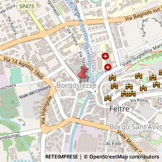 Mappa Via delle Tezze, 26, 32032 Feltre, Belluno (Veneto)