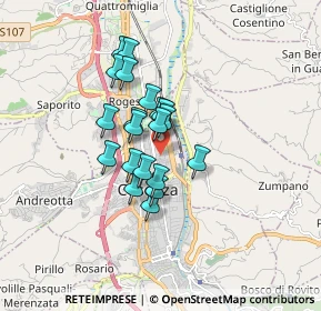 Mappa Piazza Impastato, 87010 Cosenza CS, Italia (1.3325)