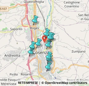 Mappa Piazza Impastato, 87010 Cosenza CS, Italia (1.36364)