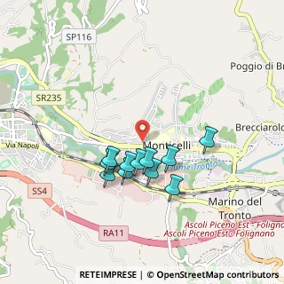 Mappa Pedonale Ovest Monticelli, 63100 Ascoli Piceno AP, Italia (0.76364)