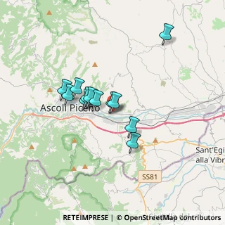 Mappa Pedonale Ovest Monticelli, 63100 Ascoli Piceno AP, Italia (2.73333)