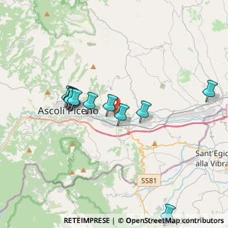 Mappa Monticelli, 63100 Ascoli Piceno AP, Italia (3.75455)