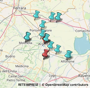 Mappa Via Benvenuto Tisi, 44011 Argenta FE, Italia (10.53)