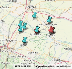 Mappa Viale E. Toti, 40062 Molinella BO, Italia (10.855)