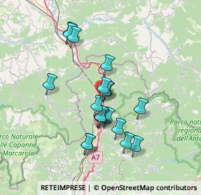 Mappa A7 Milano - Genova, 16019 Ronco Scrivia GE, Italia (6.20842)