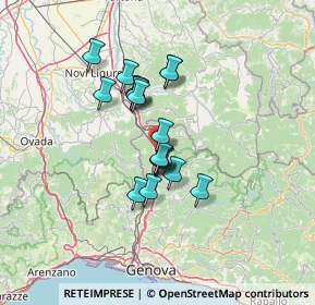 Mappa A7 Milano - Genova, 16019 Ronco Scrivia GE, Italia (9.93722)