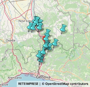 Mappa A7 Milano - Genova, 16019 Ronco Scrivia GE, Italia (10.187)