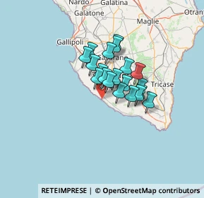 Mappa Penisola Salentina Contrada, 73059 Ugento LE, Italia (9.0765)