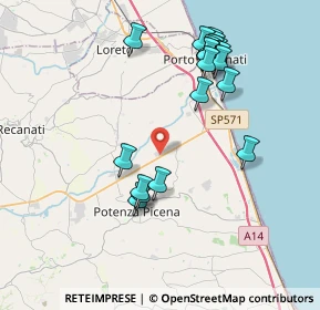 Mappa Strada Regina SP571 Km 3, 62018 Potenza Picena MC, Italia (4.1505)