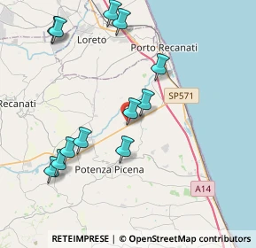 Mappa Strada Regina SP571 Km 3, 62018 Potenza Picena MC, Italia (4.37833)