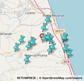 Mappa Strada Regina SP571 Km 3, 62018 Potenza Picena MC, Italia (3.29882)