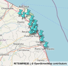 Mappa Strada Regina SP571 Km 3, 62018 Potenza Picena MC, Italia (8.73)