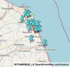 Mappa Strada Regina SP571 Km 3, 62018 Potenza Picena MC, Italia (9.85692)