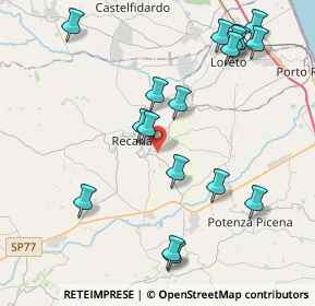 Mappa Via A. Bettini, 62019 Recanati MC, Italia (4.68176)