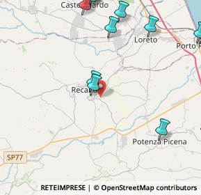 Mappa Via A. Bettini, 62019 Recanati MC, Italia (7.0385)