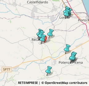 Mappa Via A. Bettini, 62019 Recanati MC, Italia (4.09857)