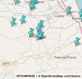 Mappa Via A. Bettini, 62019 Recanati MC, Italia (5.9555)