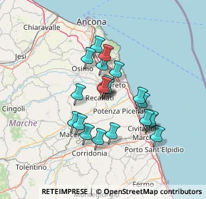 Mappa Via A. Bettini, 62019 Recanati MC, Italia (11.4195)