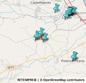 Mappa Via Passero Solitario, 62019 Recanati MC, Italia (5.08333)