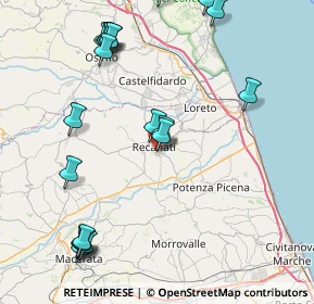 Mappa Via Leopardi, 62019 Recanati MC, Italia (10.4545)