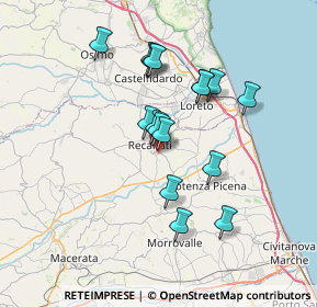 Mappa Piazzale Falcone e Borsellino, 62019 Recanati MC, Italia (6.20938)