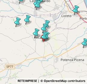 Mappa Via Alcide De Gasperi, 62019 Recanati MC, Italia (6.1095)