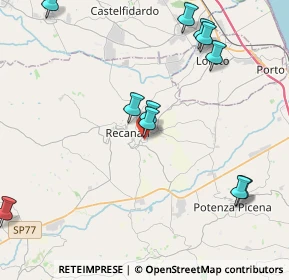 Mappa Via Martiri di Spagna, 62019 Recanati MC, Italia (5.37083)