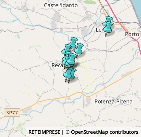 Mappa Via Martiri di Spagna, 62019 Recanati MC, Italia (1.9)