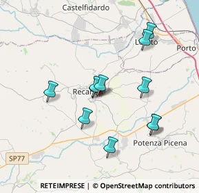 Mappa Via Martiri di Spagna, 62019 Recanati MC, Italia (3.46364)