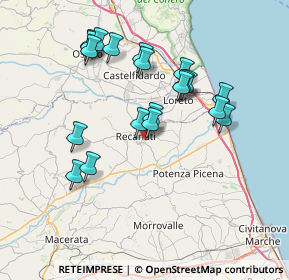 Mappa Via Martiri di Spagna, 62019 Recanati MC, Italia (7.166)