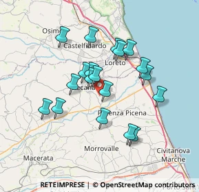 Mappa Contrada San't Agostino, 62019 Recanati MC, Italia (6.29526)