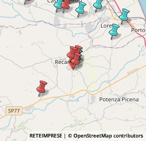 Mappa Via Ugo la Malfa, 62019 Recanati MC, Italia (5.5285)