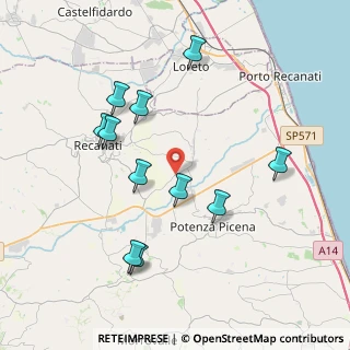 Mappa SP Chiarino, 62018 Potenza Picena MC, Italia (4.01636)