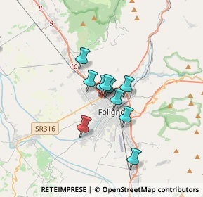 Mappa Via Monte Soratte, 06034 Foligno PG, Italia (2.73636)