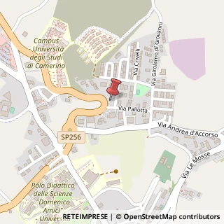 Mappa Via Milziade Santoni, 4, 62032 Camerino, Macerata (Marche)