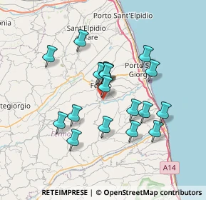 Mappa Via Ete Caldarette, 63900 Fermo FM, Italia (6.21211)